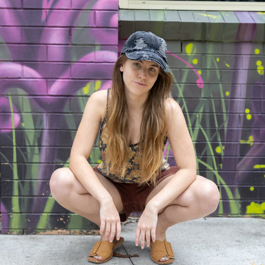 DISTRESSED DAD HAT (BLACK)