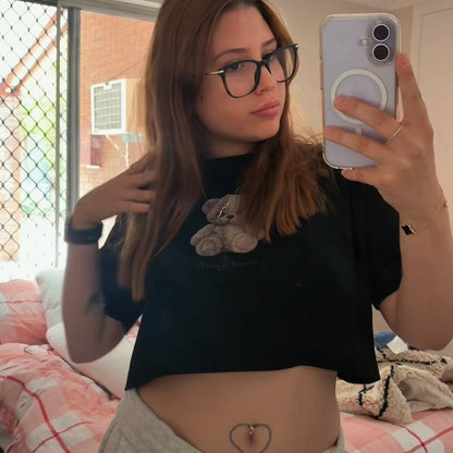 SPLIT PERSONALITY BEAR CROP (BLACK)