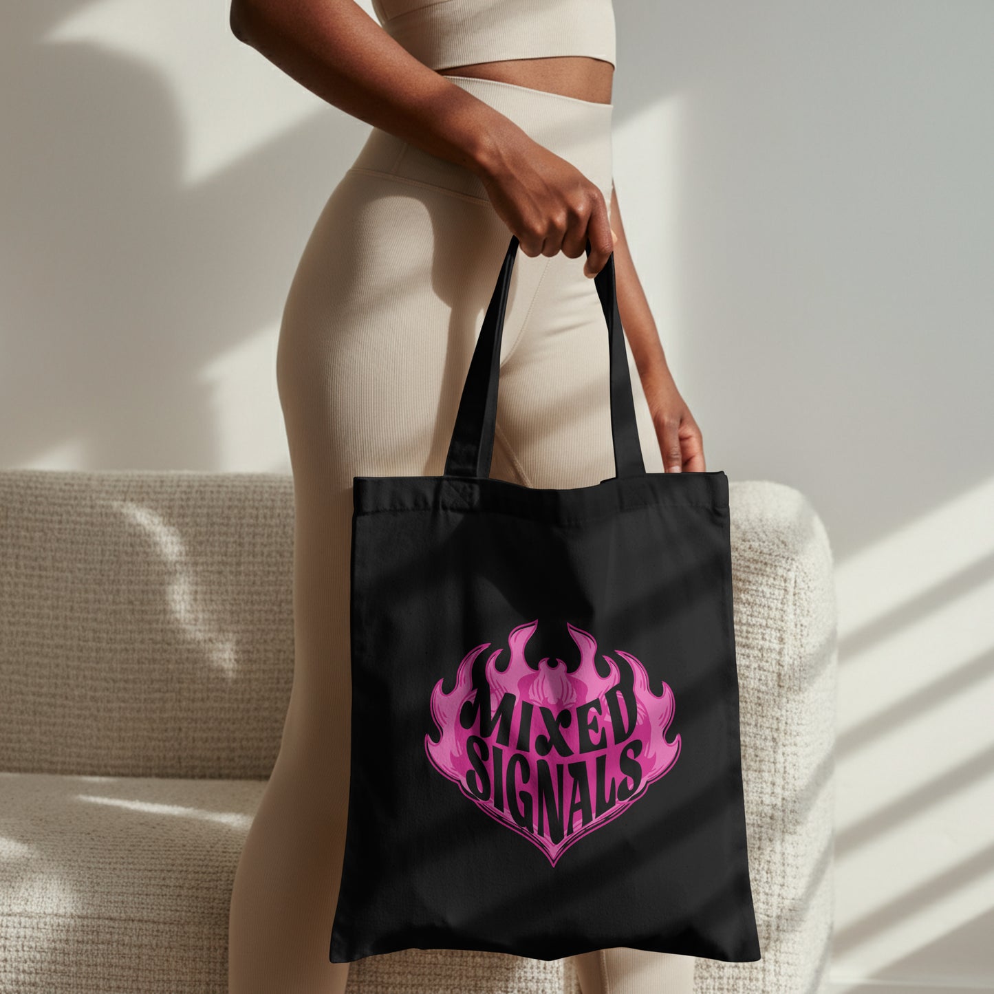 MIXED SIGNALS TOTE BAG (FLICKERING HEART)
