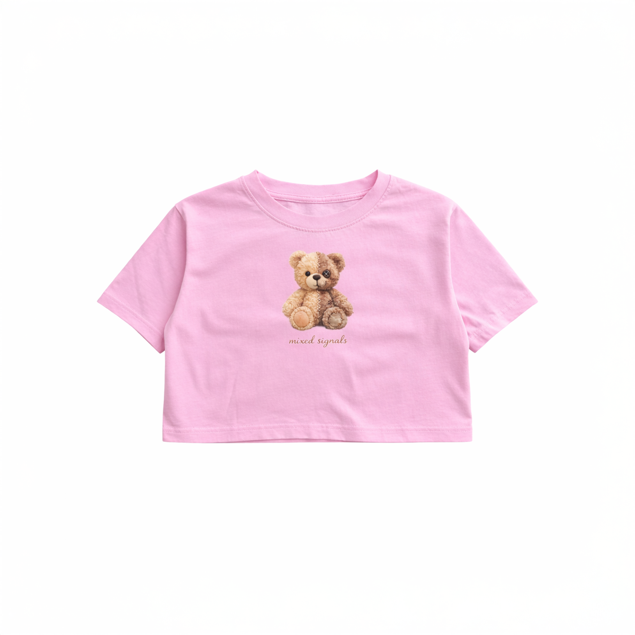 SPLIT PERSONALITY BEAR CROP (PINK)