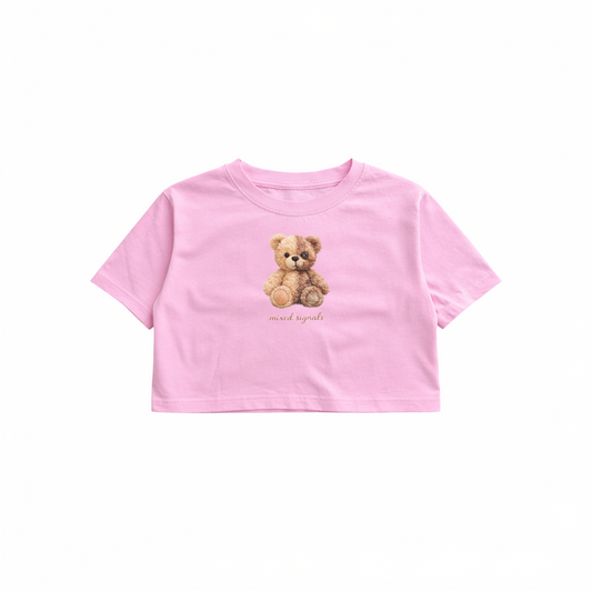 SPLIT PERSONALITY BEAR CROP (PINK)