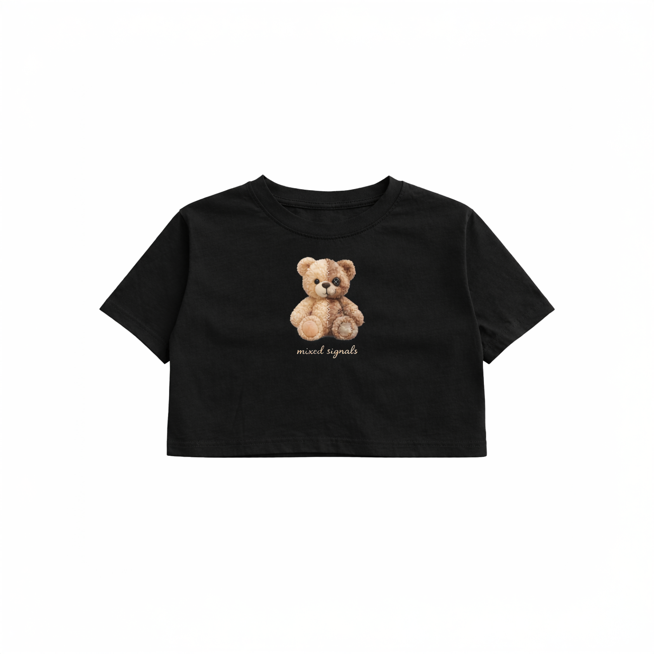 SPLIT PERSONALITY BEAR CROP (BLACK)