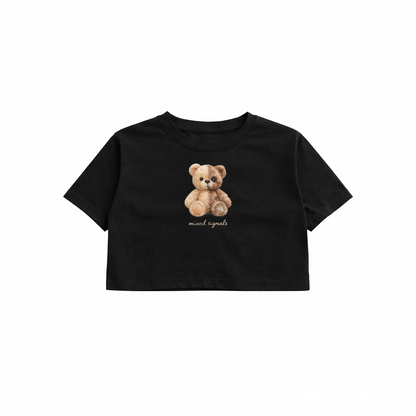SPLIT PERSONALITY BEAR CROP (BLACK)