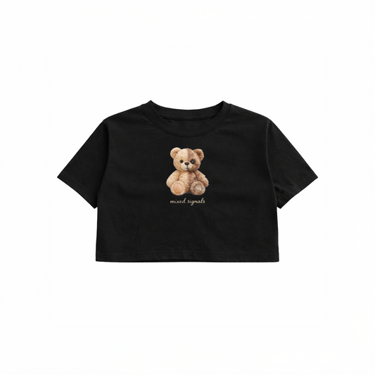 SPLIT PERSONALITY BEAR CROP (BLACK)
