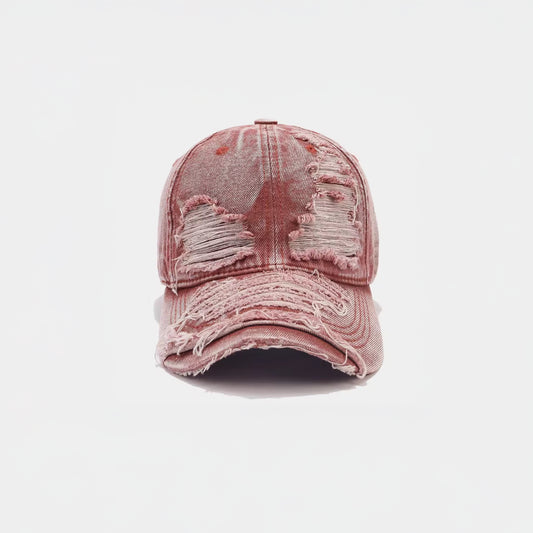 DISTRESSED DAD HAT (RED)