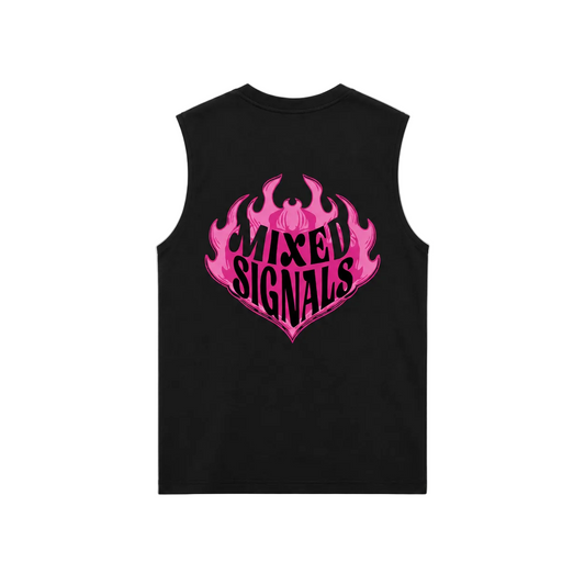 FLICKERING HEART SINGLET (BLACK)