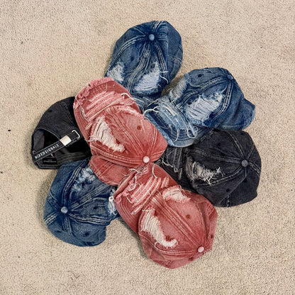 DISTRESSED DAD HAT (RED)