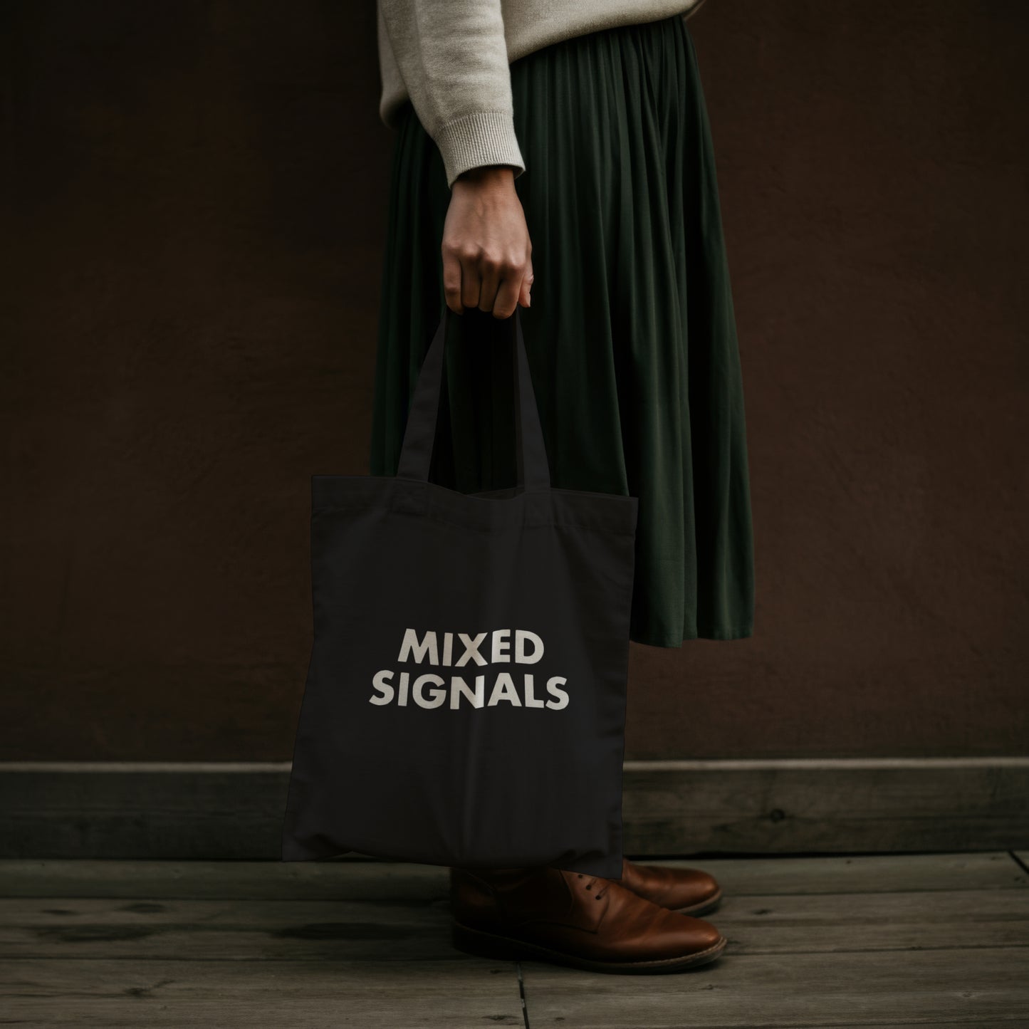 MIXED SIGNALS TOTE BAG (TEXT)